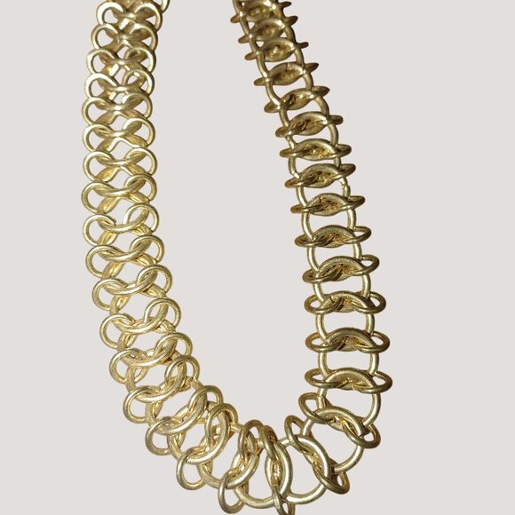 Unique Metal Chain Link Belt Vintage Gold Tone Round Adjustable Dress Purse - Picture 5 of 7